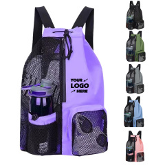 Mesh Drawstring Backpack For Beach Travel