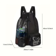 Mesh Drawstring Backpack For Beach Travel