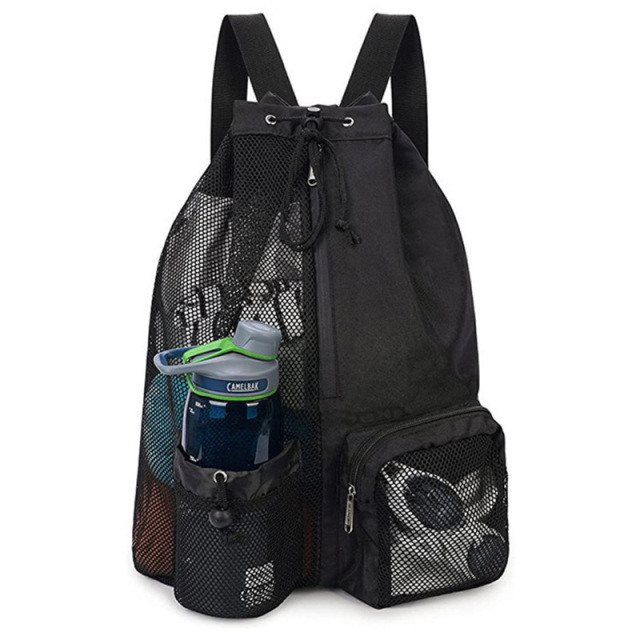 Mesh Drawstring Backpack For Beach Travel