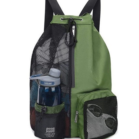 Mesh Drawstring Backpack For Beach Travel