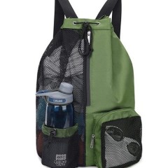 Mesh Drawstring Backpack For Beach Travel
