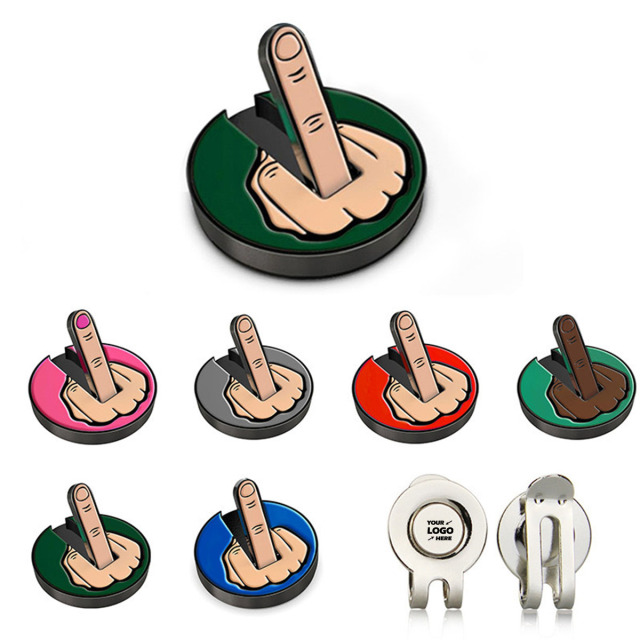 Middle Finger Golf Hat Clip Ball Marker