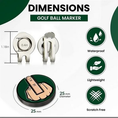 Middle Finger Golf Hat Clip Ball Marker