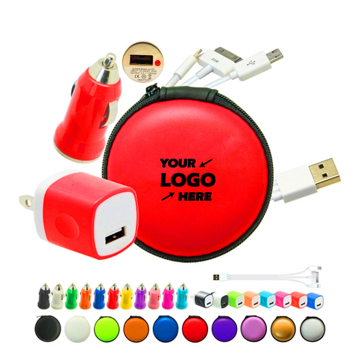 Mini Car Charger With 3-in-1 Cable