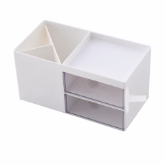 Multifunction Desk Organizer With Drawers And Cosmetic Tray