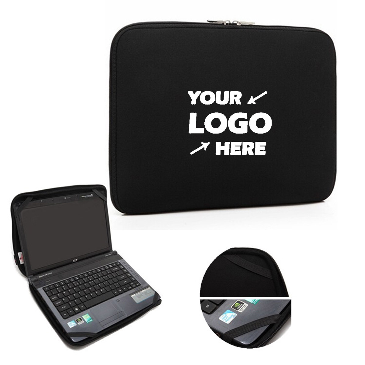 Neoprene Padded Zippered Laptop Sleeve