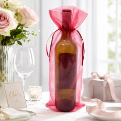 Organza Wine Bottle Drawstring Bag