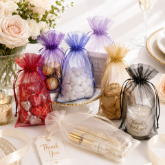 Organza Wine Bottle Drawstring Bag