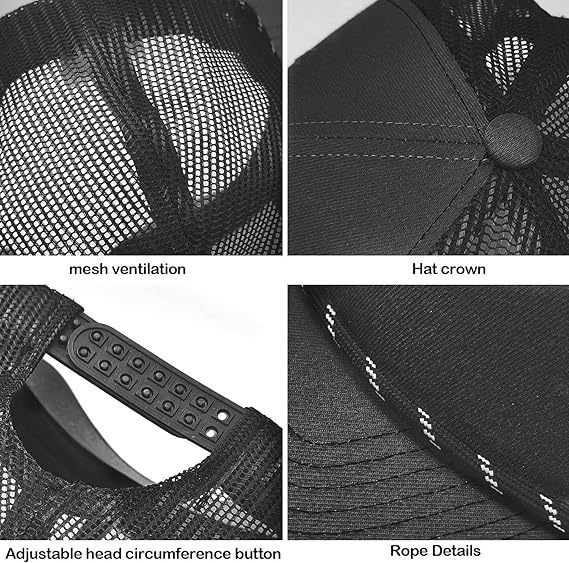 Outdoor Trucker Hat With Woven Rope And Breathable Mesh