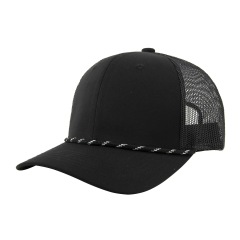 Outdoor Trucker Hat With Woven Rope And Breathable Mesh