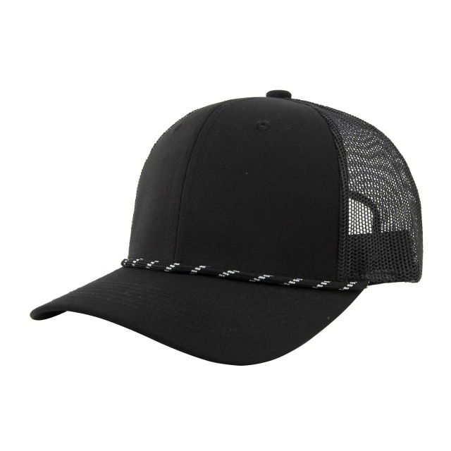Outdoor Trucker Hat With Woven Rope And Breathable Mesh