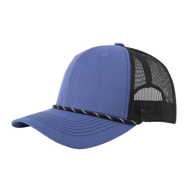 Outdoor Trucker Hat With Woven Rope And Breathable Mesh