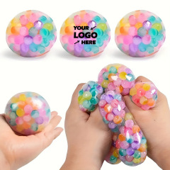 Rainbow Gel Beads Squeeze Ball