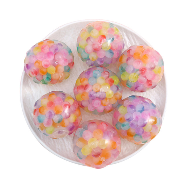 Rainbow Gel Beads Squeeze Ball