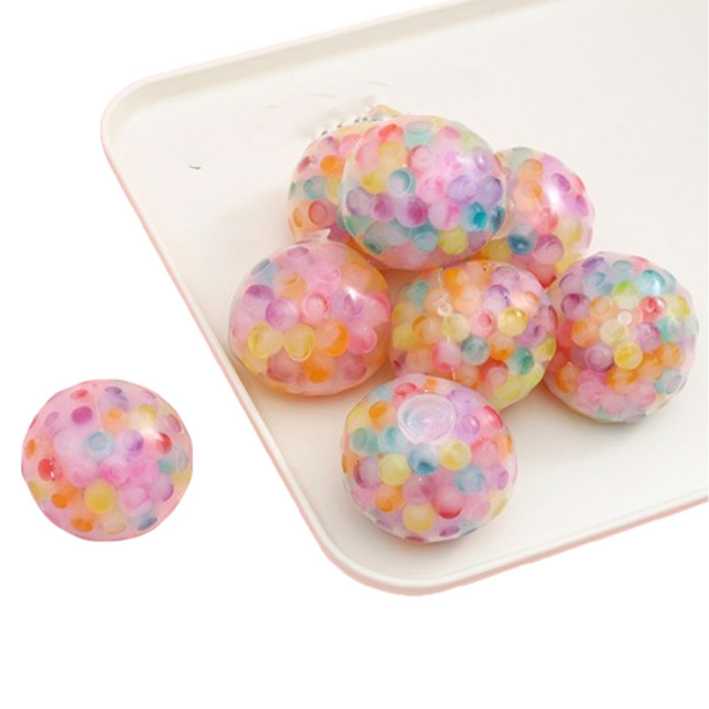Rainbow Gel Beads Squeeze Ball