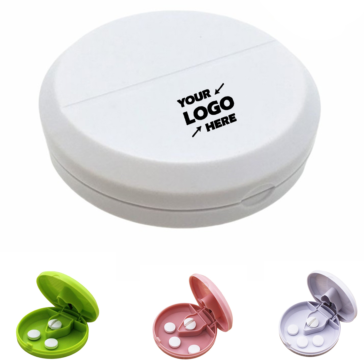 Round Pill Cutter Splitter Storage Box