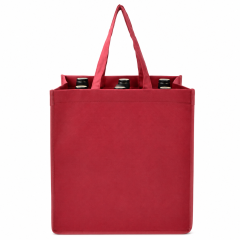 Six-Bottle Reusable Non-Woven Bottle Carrier Bag