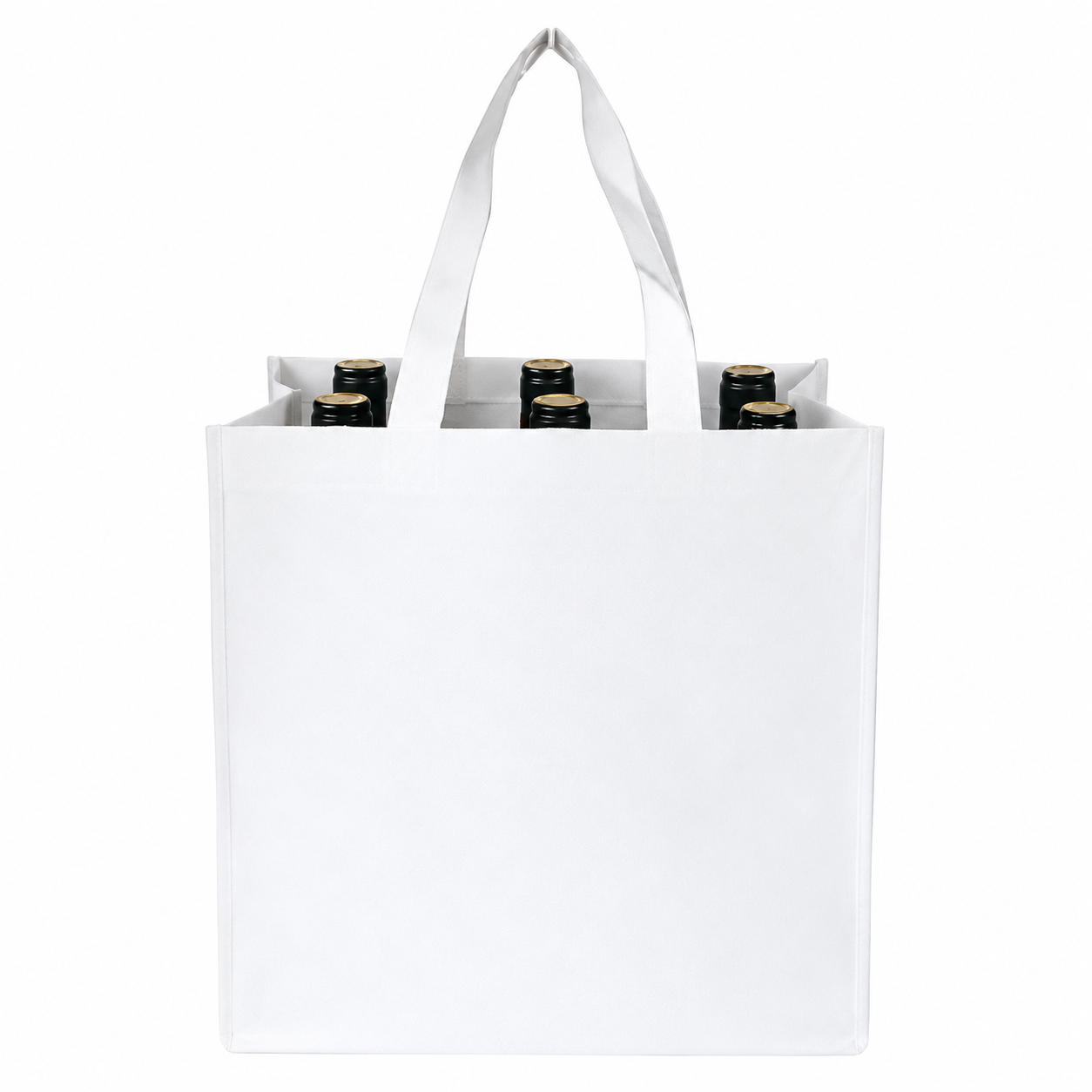 Six-Bottle Reusable Non-Woven Bottle Carrier Bag