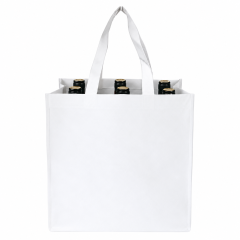 Six-Bottle Reusable Non-Woven Bottle Carrier Bag