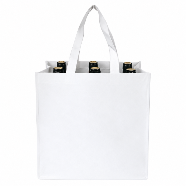 Six-Bottle Reusable Non-Woven Bottle Carrier Bag