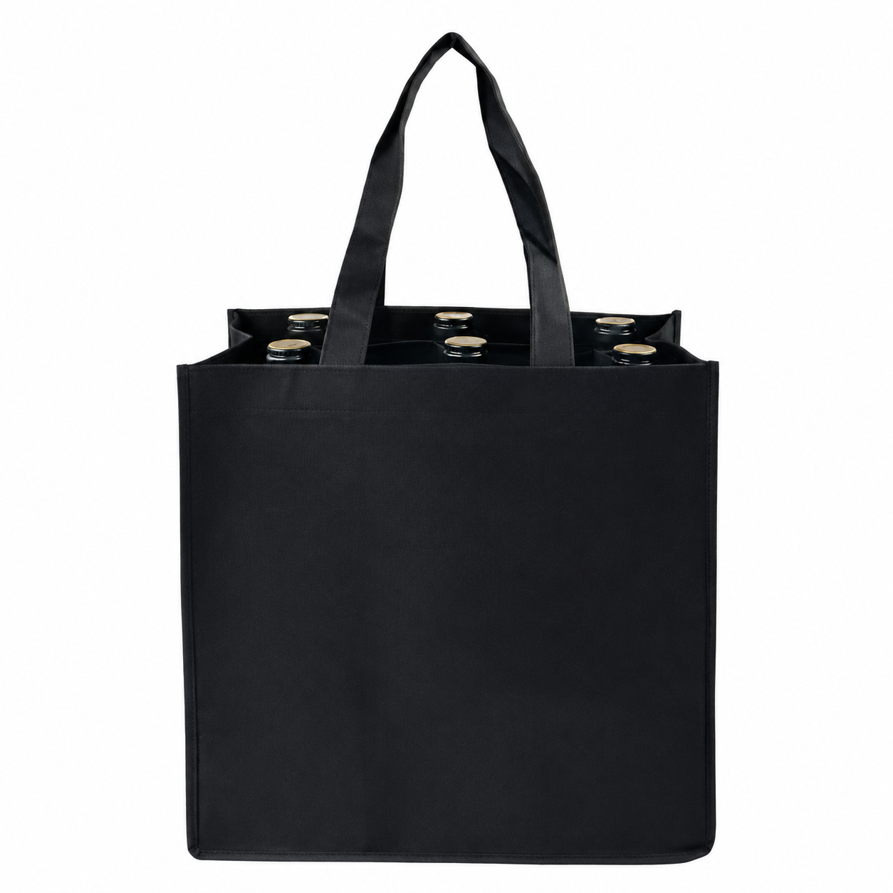 Six-Bottle Reusable Non-Woven Bottle Carrier Bag