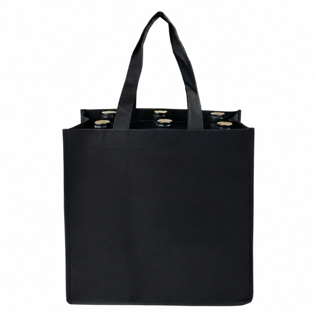 Six-Bottle Reusable Non-Woven Bottle Carrier Bag