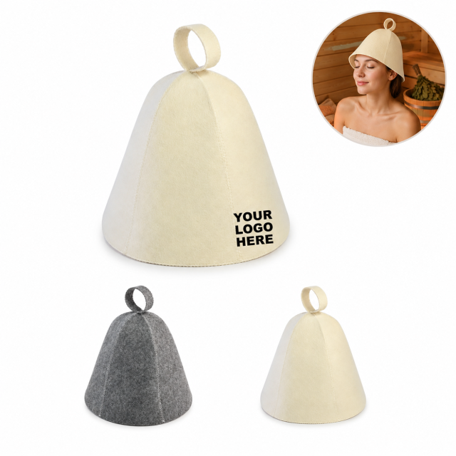 Soft Felt Sauna Hat With Hanging Loop