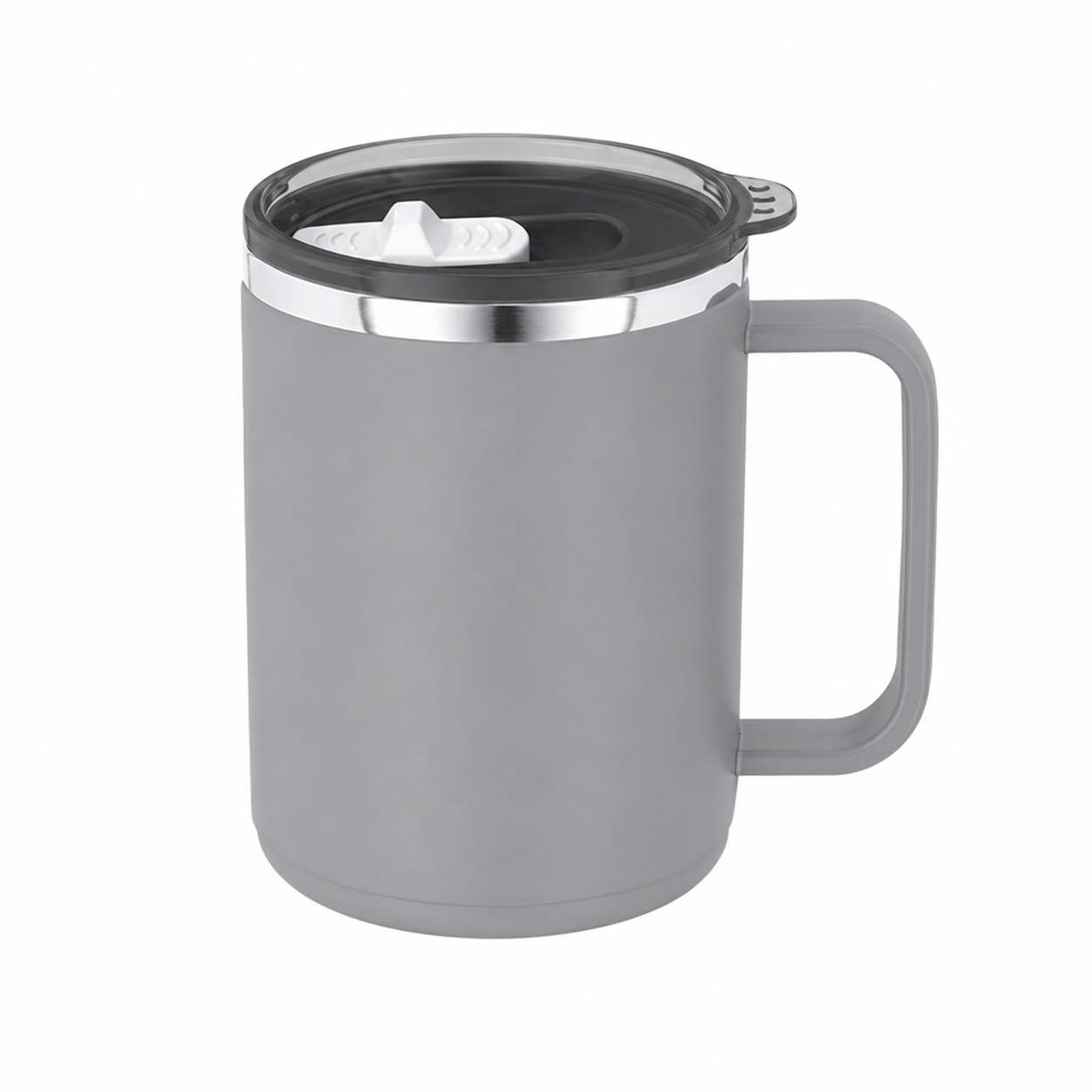 15 Oz Stainless Steel Matte Double Wall Coffee Mug With Lid