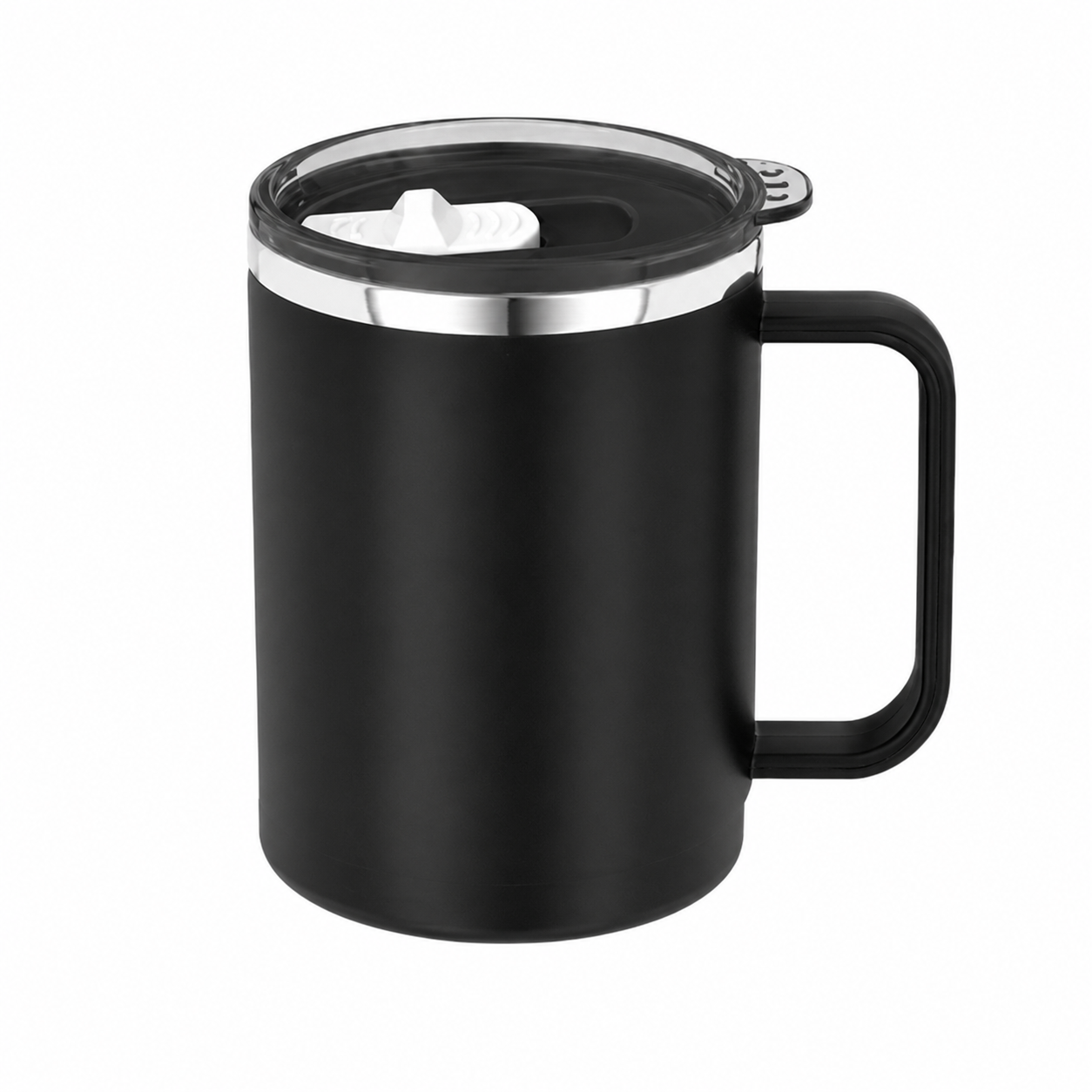 15 Oz Stainless Steel Matte Double Wall Coffee Mug With Lid