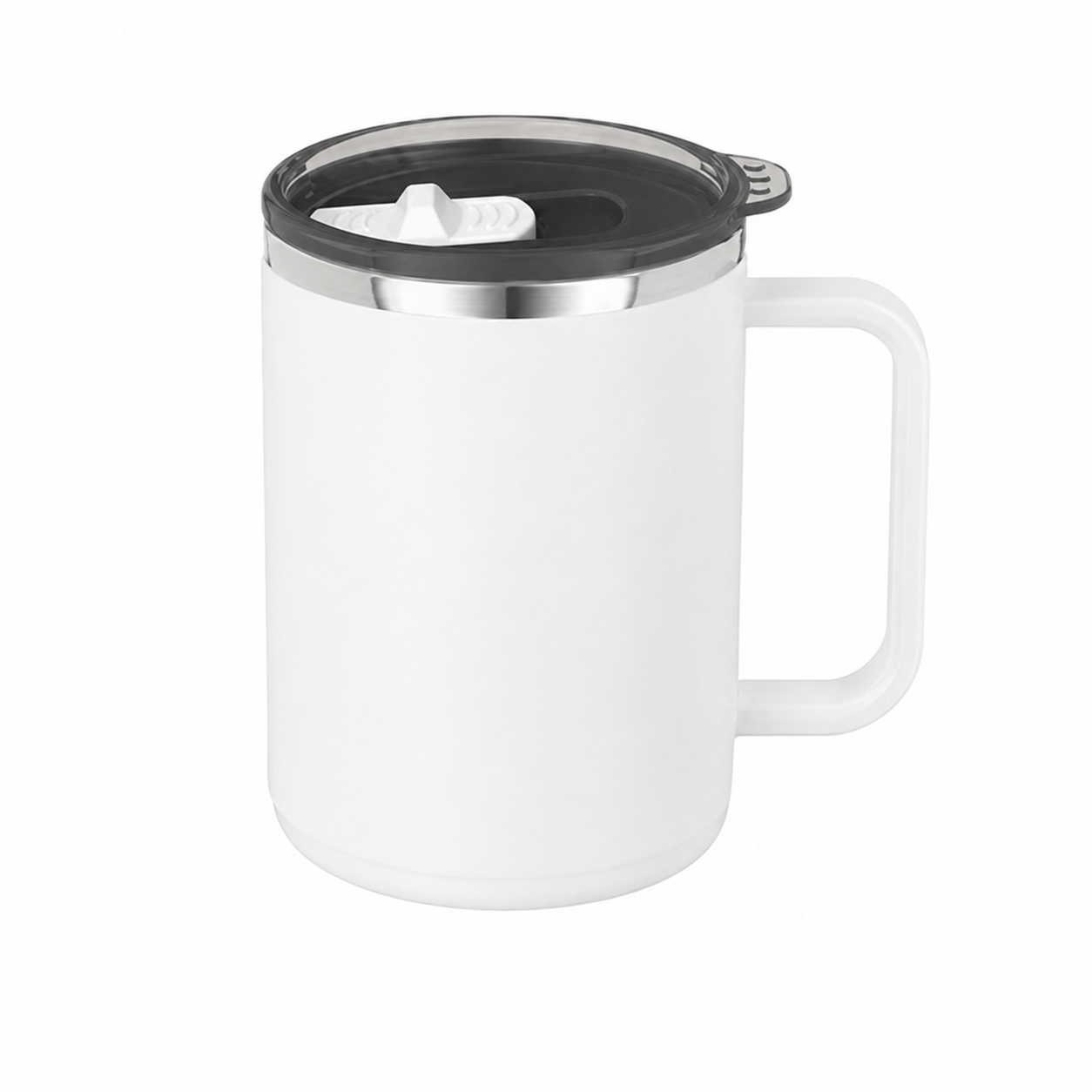 15 Oz Stainless Steel Matte Double Wall Coffee Mug With Lid