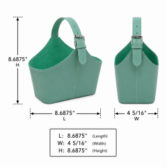 Structured Leather Gift Basket With Adjustable Strap