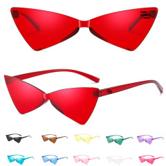 Stylish frameless cat-eye sunglasses