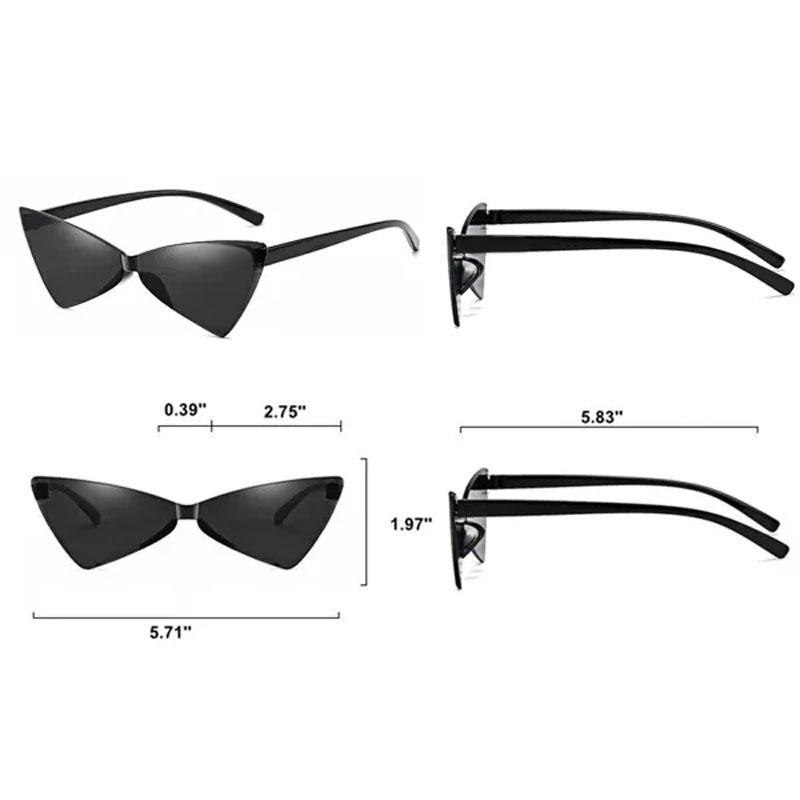 Stylish frameless cat-eye sunglasses