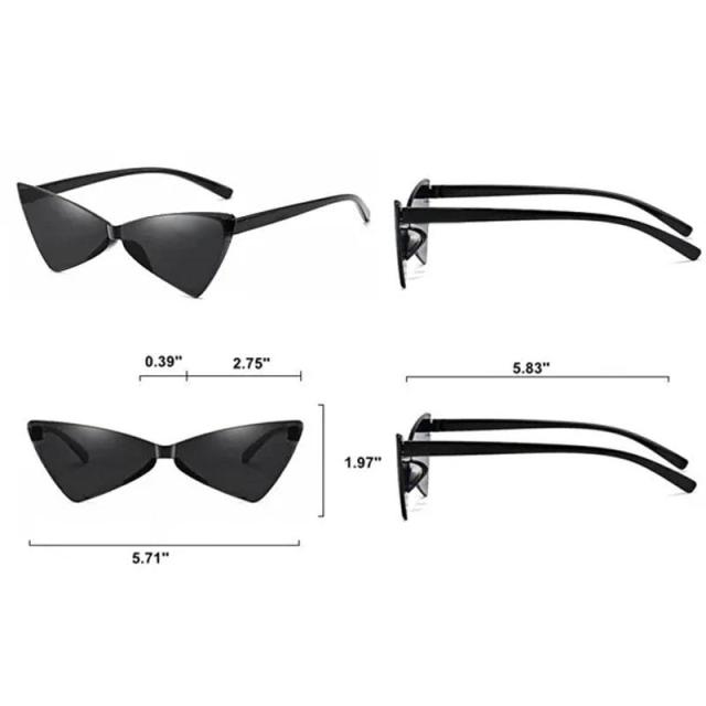 Stylish frameless cat-eye sunglasses