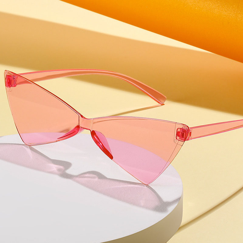 Stylish frameless cat-eye sunglasses