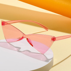 Stylish frameless cat-eye sunglasses