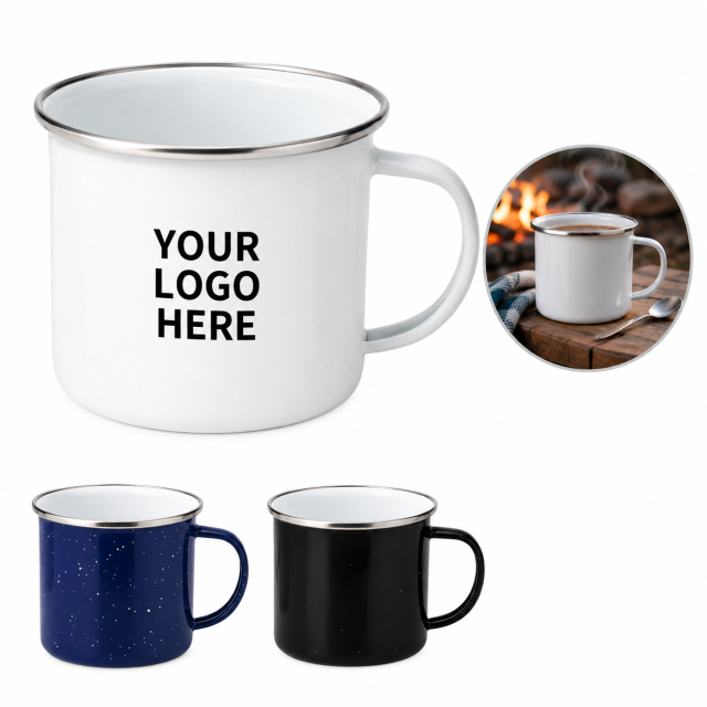 Thick-Wall Glazed Ceramic Mug With Curved Handle