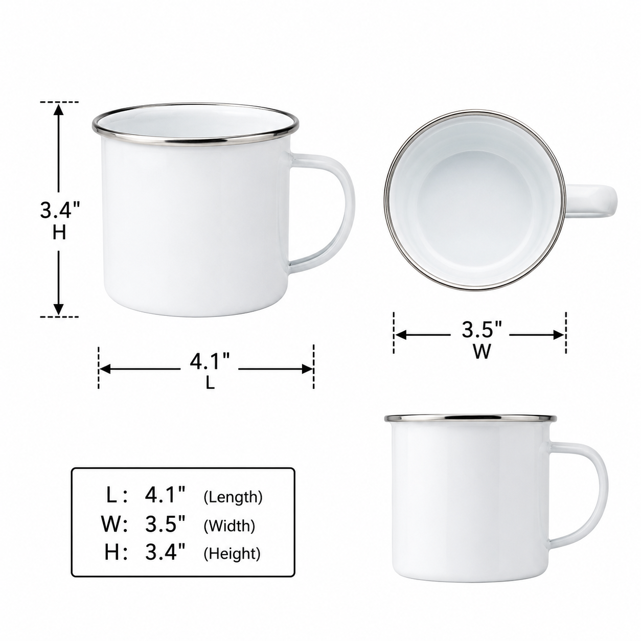 Thick-Wall Glazed Ceramic Mug With Curved Handle