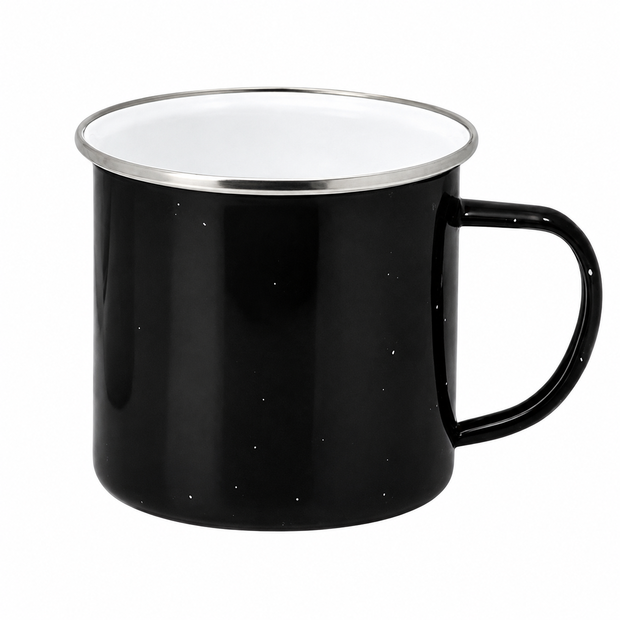 Thick-Wall Glazed Ceramic Mug With Curved Handle