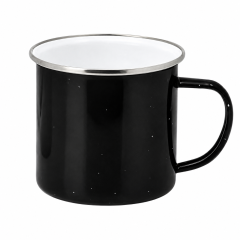 Thick-Wall Glazed Ceramic Mug With Curved Handle