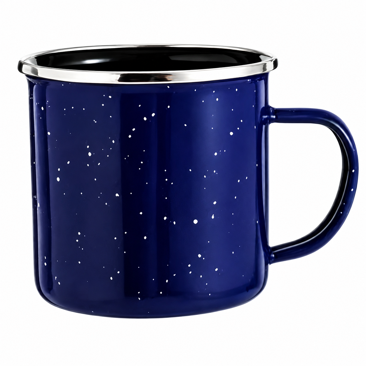 Thick-Wall Glazed Ceramic Mug With Curved Handle