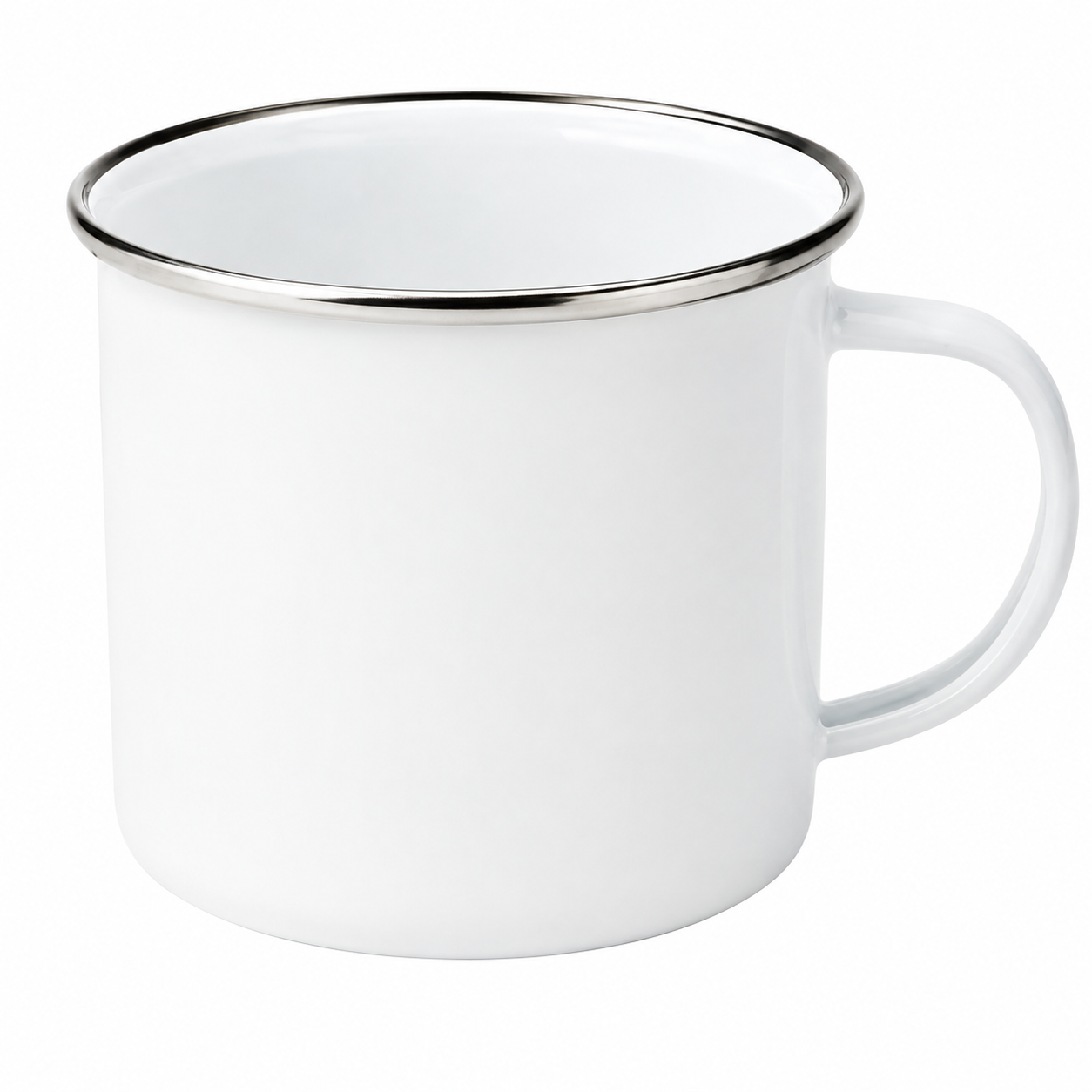 Thick-Wall Glazed Ceramic Mug With Curved Handle
