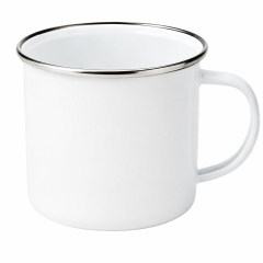Thick-Wall Glazed Ceramic Mug With Curved Handle
