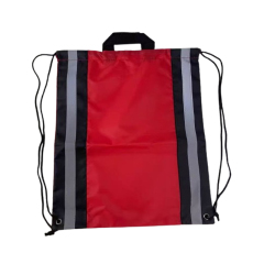 Two Color Reflector Side Strips Drawstring Backpacks