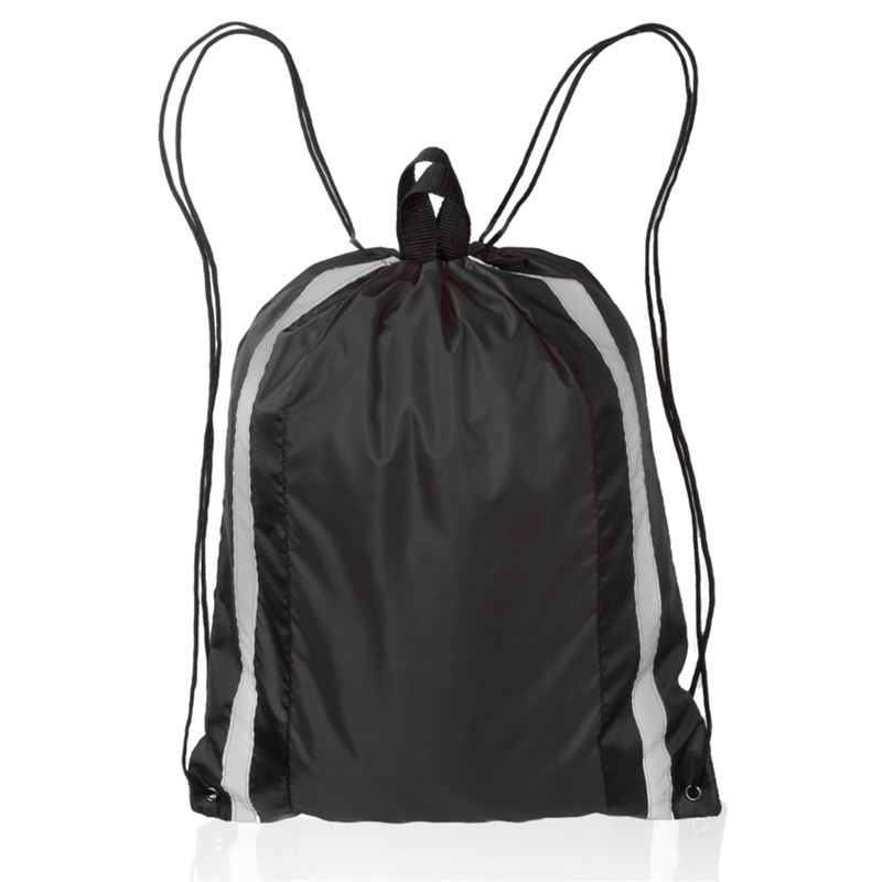 Two Color Reflector Side Strips Drawstring Backpacks