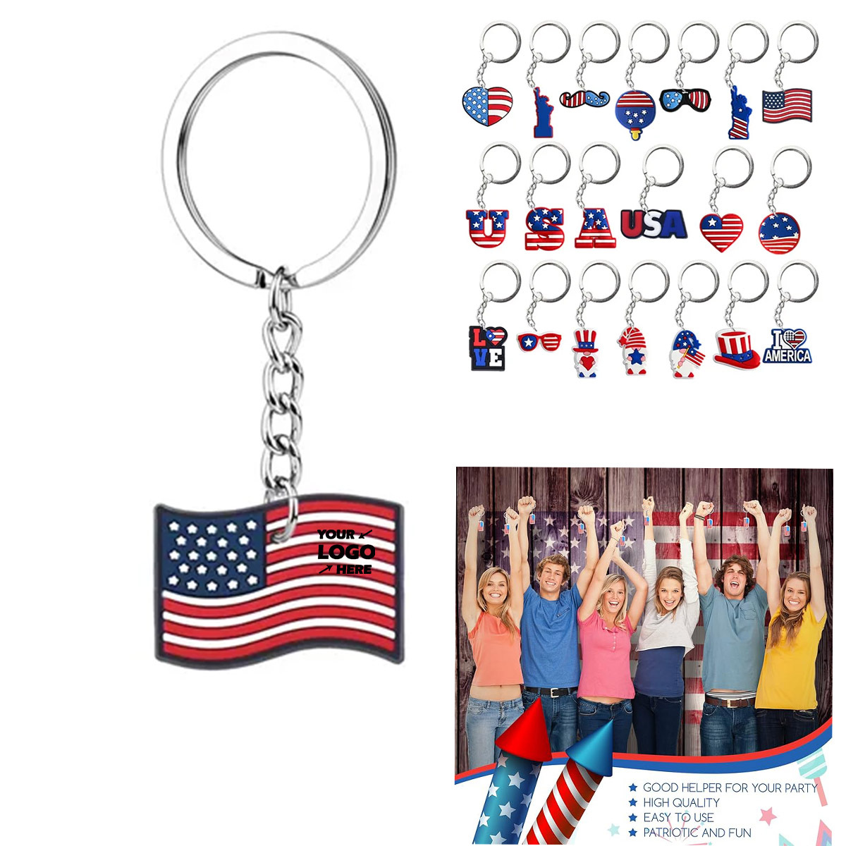 USA Independence Day Keychain