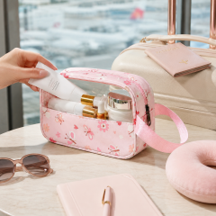 Waterproof Small Cosmetic Bag With Webbing Handle
