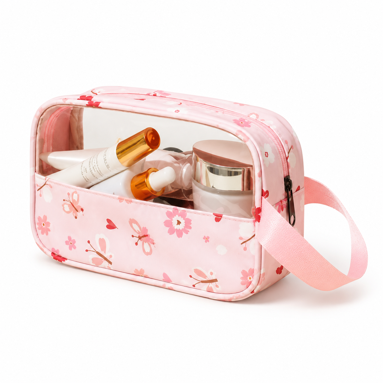 Waterproof Small Cosmetic Bag With Webbing Handle