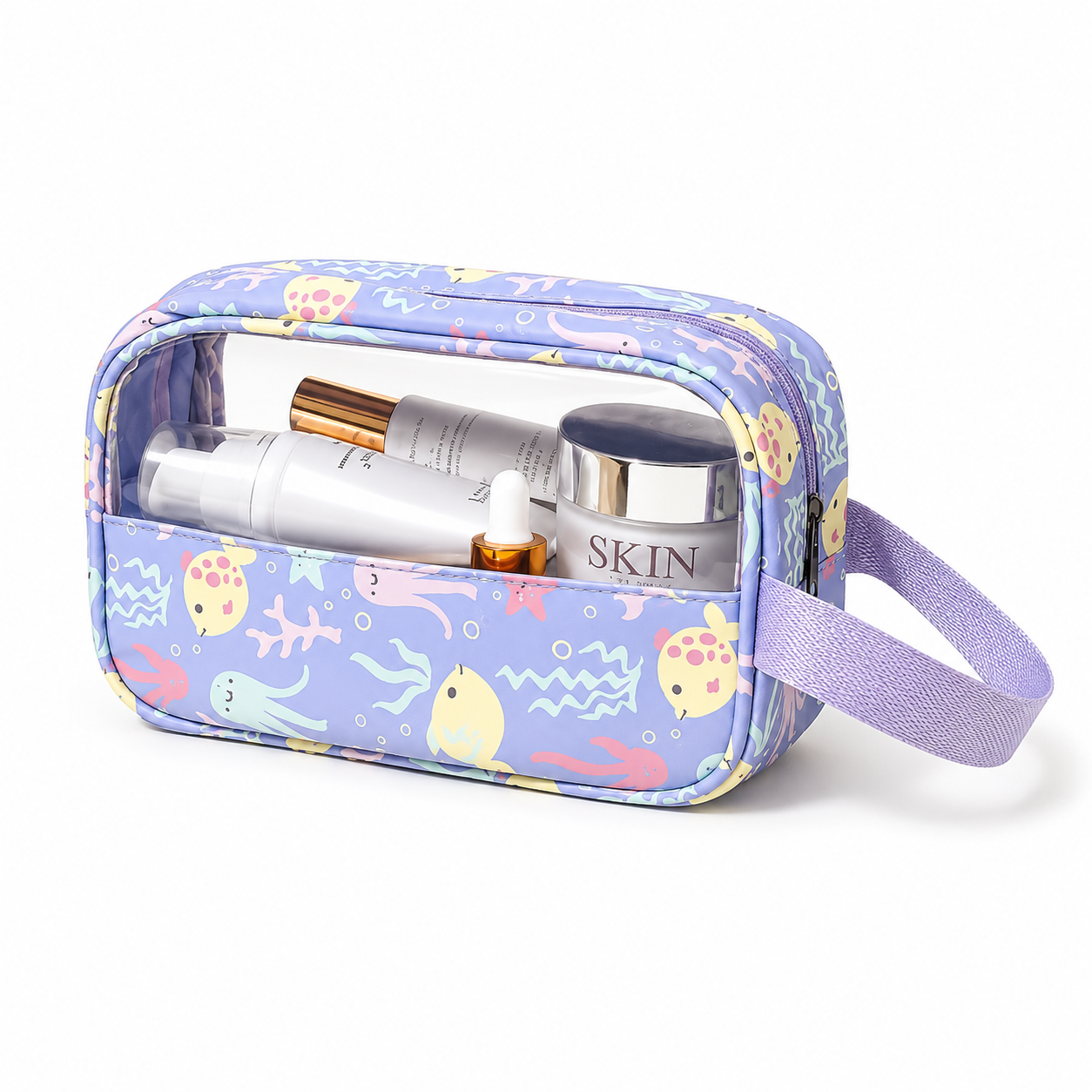 Waterproof Small Cosmetic Bag With Webbing Handle