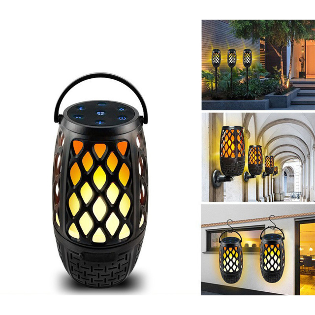 Wireless Lantern Speaker with LED Flame